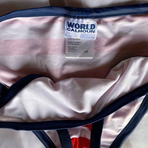 NEW - Striped Bikini Bathing Suit Bottoms - Never Worn - Picture 3 of 4